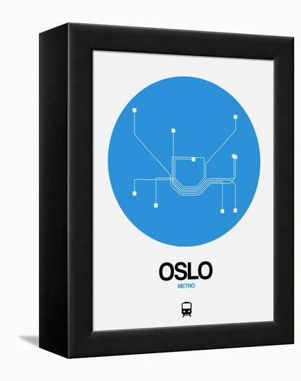 Oslo Blue Subway Map-NaxArt-Framed Stretched Canvas