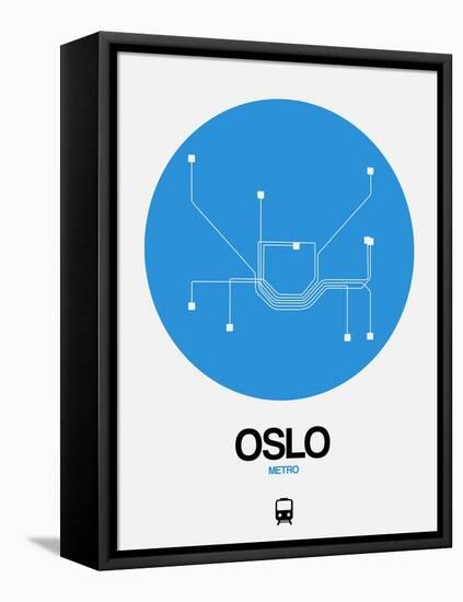 Oslo Blue Subway Map-NaxArt-Framed Stretched Canvas