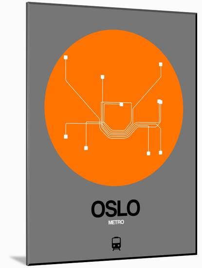 Oslo Orange Subway Map-NaxArt-Mounted Art Print
