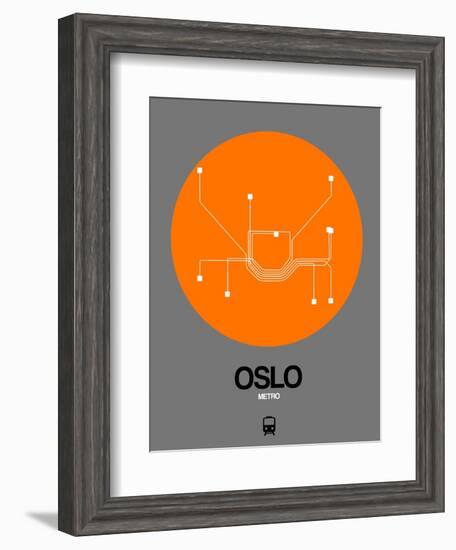 Oslo Orange Subway Map-NaxArt-Framed Art Print