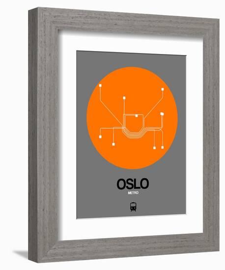 Oslo Orange Subway Map-NaxArt-Framed Art Print