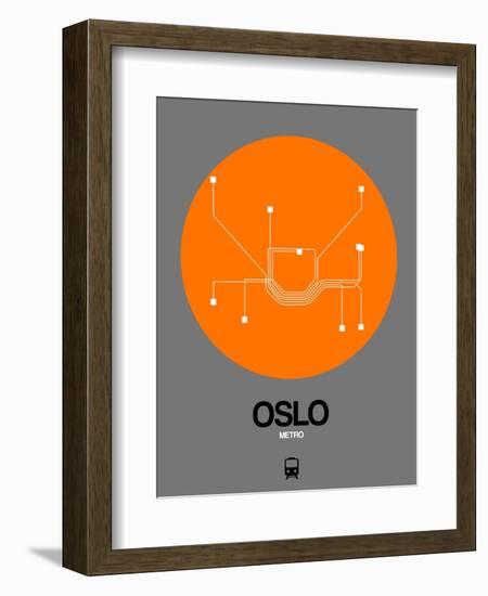 Oslo Orange Subway Map-NaxArt-Framed Art Print