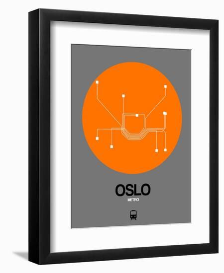 Oslo Orange Subway Map-NaxArt-Framed Art Print