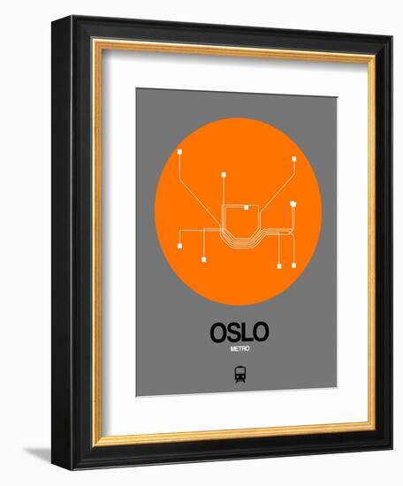 Oslo Orange Subway Map-NaxArt-Framed Art Print