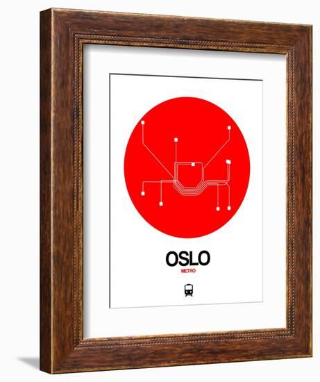 Oslo Red Subway Map-NaxArt-Framed Art Print