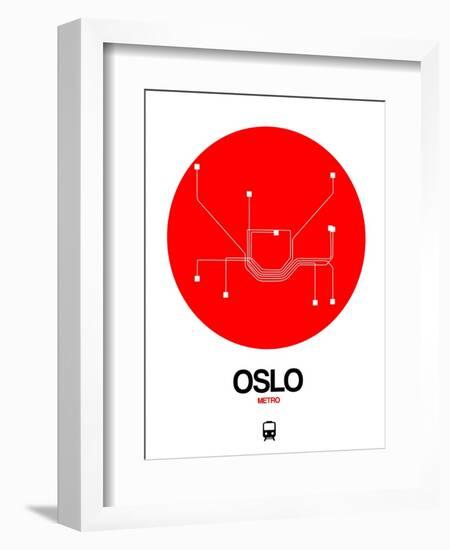 Oslo Red Subway Map-NaxArt-Framed Art Print
