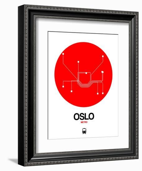 Oslo Red Subway Map-NaxArt-Framed Art Print