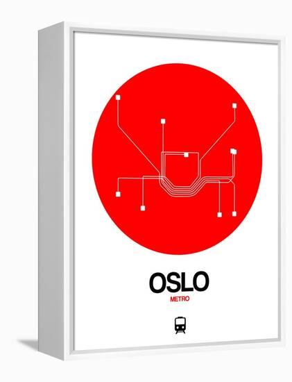 Oslo Red Subway Map-NaxArt-Framed Stretched Canvas