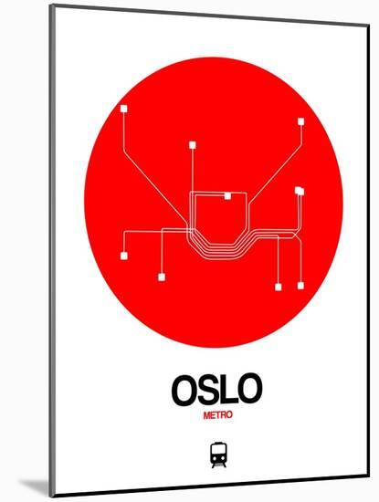 Oslo Red Subway Map-NaxArt-Mounted Art Print