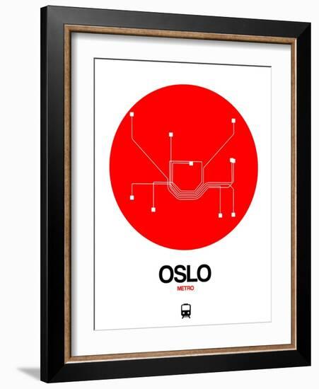 Oslo Red Subway Map-NaxArt-Framed Art Print
