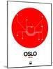 Oslo Red Subway Map-NaxArt-Mounted Art Print