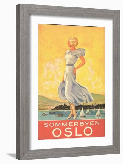 Oslo Travel Poster-null-Framed Art Print