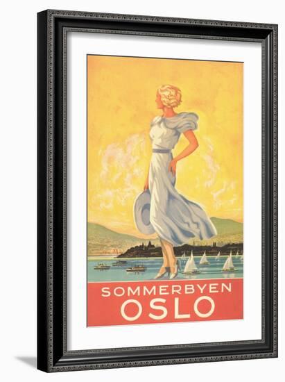 Oslo Travel Poster-null-Framed Art Print