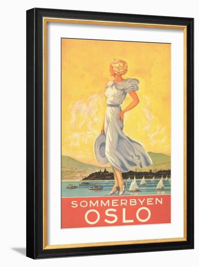 Oslo Travel Poster-null-Framed Art Print