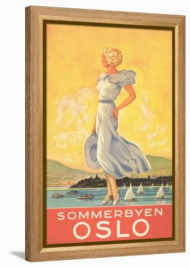 Oslo Travel Poster-null-Framed Stretched Canvas