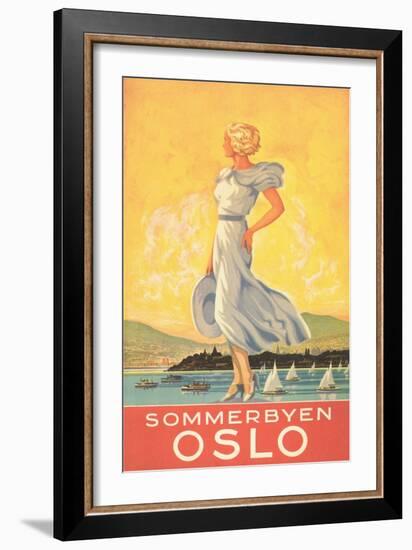 Oslo Travel Poster-Found Image Press-Framed Giclee Print