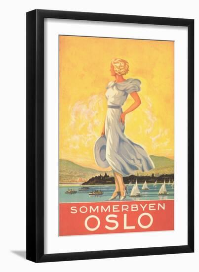 Oslo Travel Poster-Found Image Press-Framed Giclee Print