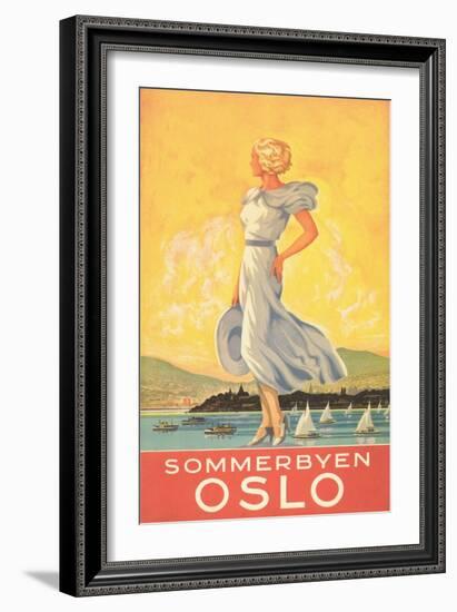 Oslo Travel Poster-Found Image Press-Framed Giclee Print