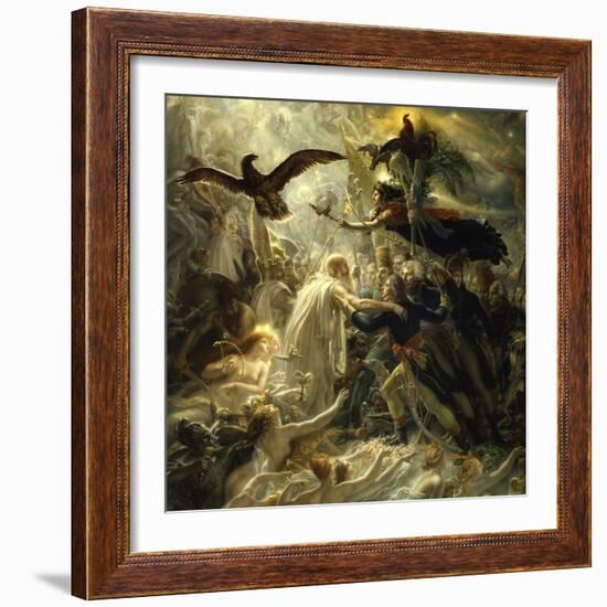 Ossian Receives Heroes of the Republic, c.1801-Anne-Louis Girodet de Roussy-Trioson-Framed Giclee Print