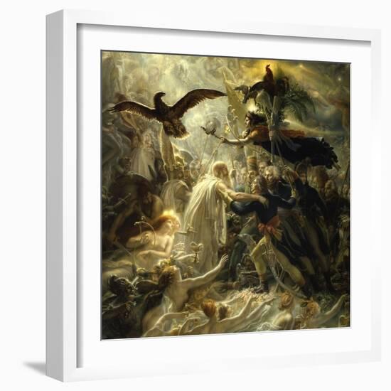 Ossian Receives Heroes of the Republic, c.1801-Anne-Louis Girodet de Roussy-Trioson-Framed Giclee Print