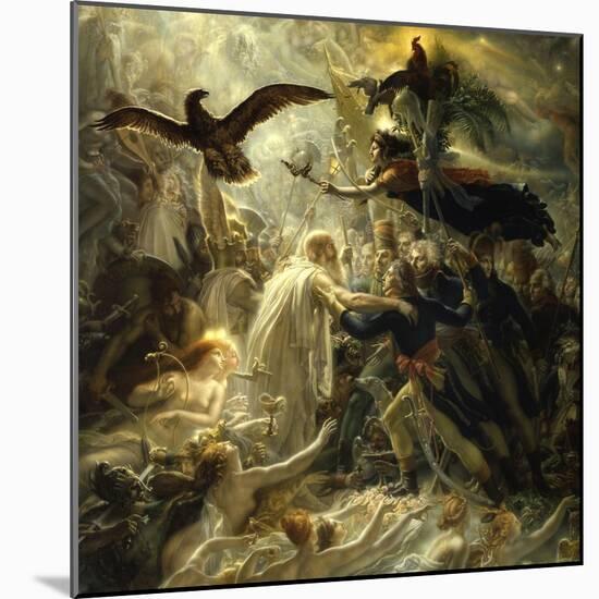 Ossian Receives Heroes of the Republic, c.1801-Anne-Louis Girodet de Roussy-Trioson-Mounted Giclee Print