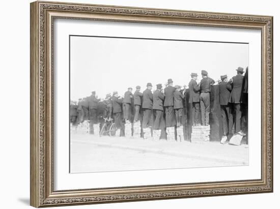 Ostend Horse Races, Looking over the Fence, We'll See It Somehow, c.1900-Andrew Pitcairn-knowles-Framed Giclee Print