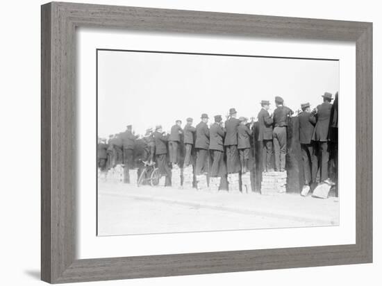 Ostend Horse Races, Looking over the Fence, We'll See It Somehow, c.1900-Andrew Pitcairn-knowles-Framed Giclee Print