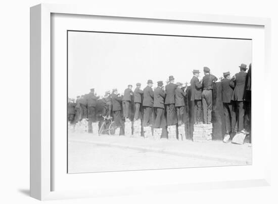 Ostend Horse Races, Looking over the Fence, We'll See It Somehow, c.1900-Andrew Pitcairn-knowles-Framed Giclee Print