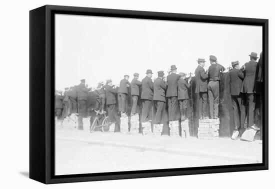 Ostend Horse Races, Looking over the Fence, We'll See It Somehow, c.1900-Andrew Pitcairn-knowles-Framed Premier Image Canvas