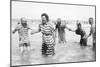 Ostend Seaside, Five Striped Bathers, c.1900-Andrew Pitcairn-knowles-Mounted Giclee Print