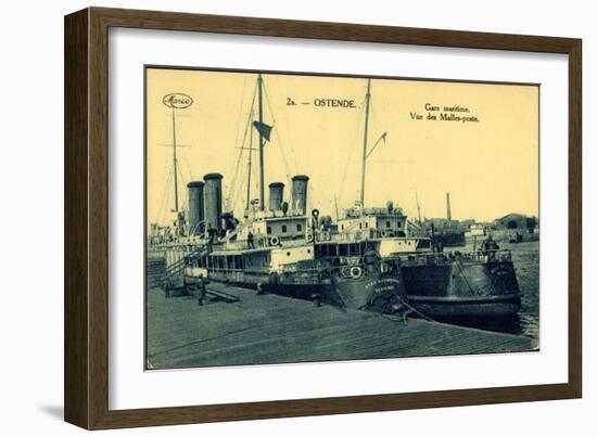 Ostende, Gare Maritime, Vue Des Malles Poste-null-Framed Giclee Print