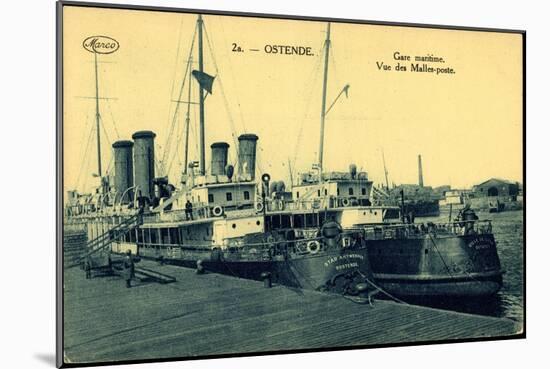 Ostende, Gare Maritime, Vue Des Malles Poste-null-Mounted Giclee Print