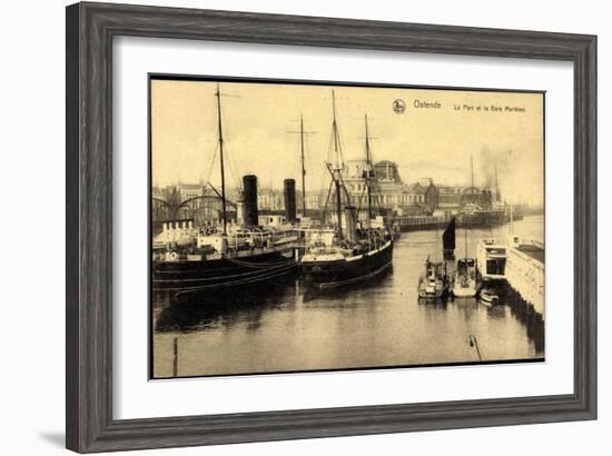 Ostende Westflandern, Le Port Et La Gare Maritime-null-Framed Giclee Print