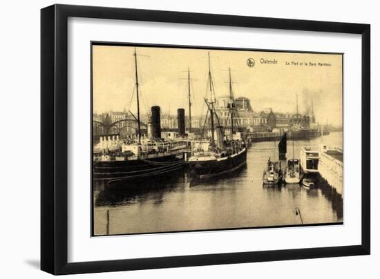 Ostende Westflandern, Le Port Et La Gare Maritime-null-Framed Giclee Print