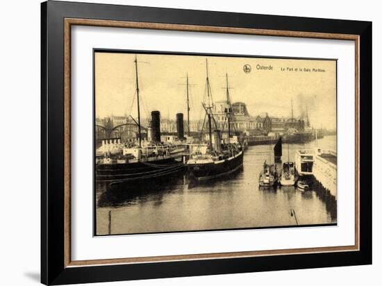 Ostende Westflandern, Le Port Et La Gare Maritime-null-Framed Giclee Print