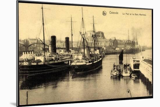 Ostende Westflandern, Le Port Et La Gare Maritime-null-Mounted Giclee Print