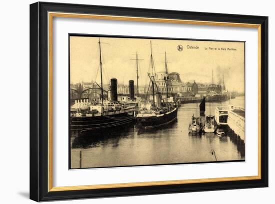 Ostende Westflandern, Le Port Et La Gare Maritime-null-Framed Giclee Print