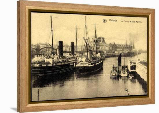 Ostende Westflandern, Le Port Et La Gare Maritime-null-Framed Premier Image Canvas