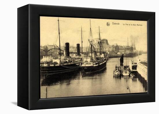 Ostende Westflandern, Le Port Et La Gare Maritime-null-Framed Premier Image Canvas