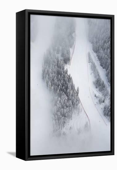 Osterfelder, Kandahar Ski Slope, Winter, Morning Fog, Snow-Frank Fleischmann-Framed Premier Image Canvas