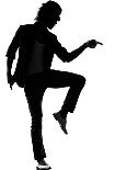 Full Length Silhouette Of A Young Man Dancer Dancing Funky Hip Hop R And B-OSTILL-Framed Stretched Canvas