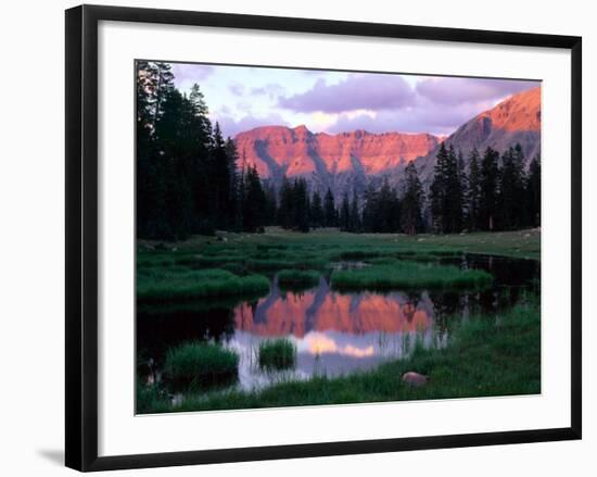 Ostler Peak at Sunset, Stillwater Fork of Bear River Drainage, High Uintas Wilderness, Utah, USA-Scott T. Smith-Framed Photographic Print