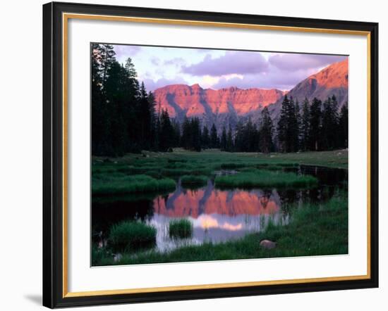 Ostler Peak at Sunset, Stillwater Fork of Bear River Drainage, High Uintas Wilderness, Utah, USA-Scott T. Smith-Framed Photographic Print