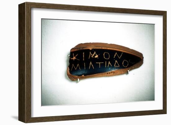 Ostrakon of Cimon, an Athenian statesman, Fragment of Greek Pottery, c5th century BC-Unknown-Framed Giclee Print