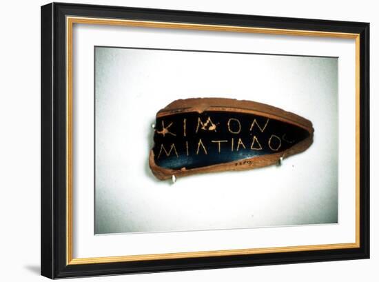 Ostrakon of Cimon, an Athenian statesman, Fragment of Greek Pottery, c5th century BC-Unknown-Framed Giclee Print