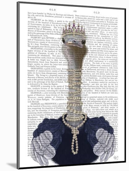 Ostrich and Pearls, Portrait-Fab Funky-Mounted Art Print