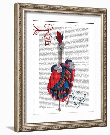 Ostrich, Can Can in Red and Blue-Fab Funky-Framed Art Print