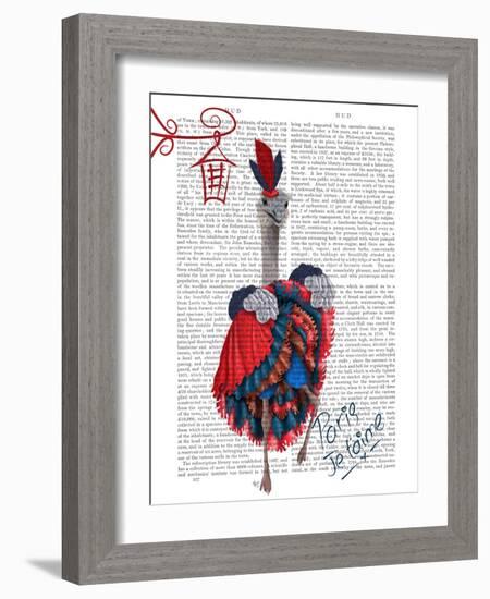 Ostrich, Can Can in Red and Blue-Fab Funky-Framed Art Print