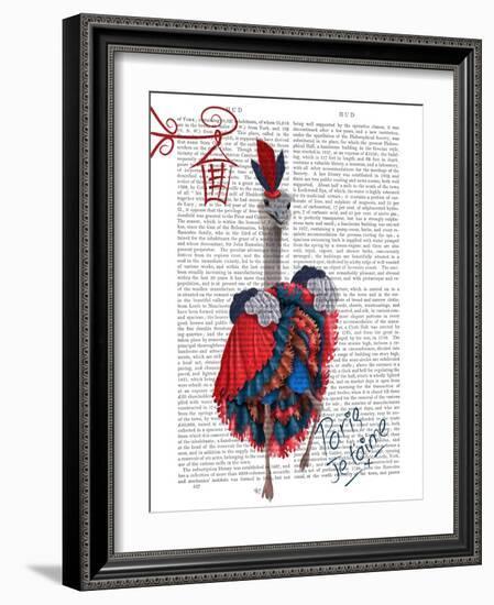 Ostrich, Can Can in Red and Blue-Fab Funky-Framed Art Print