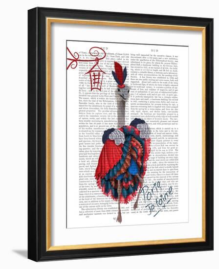 Ostrich, Can Can in Red and Blue-Fab Funky-Framed Art Print